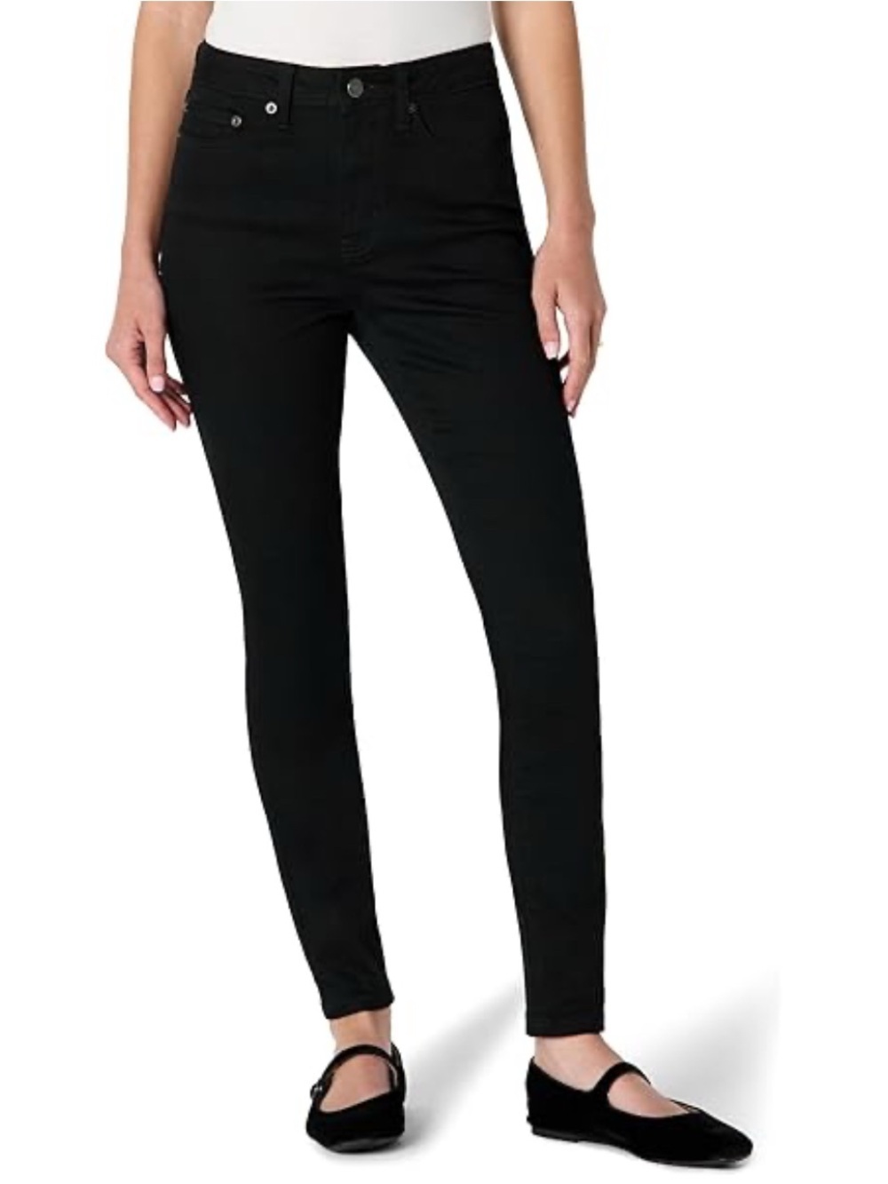 Amazon Essentials Women’s Black Skinny Jeans - High Rise Size-4